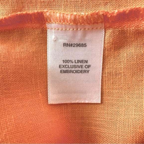 Pendleton Linen Button Down Long Sleeves Shirt Orange Size Medium - Picture 6 of 6